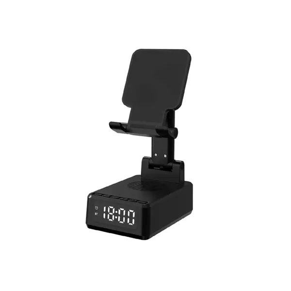 4-in-1 Bluetooth speaker 15W wireless charger phone stand plus 1C1P silkscreen... from ASI 37218 Athena Promo (tm)