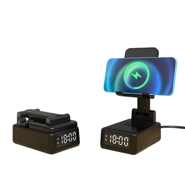 4-in-1 Bluetooth speaker 15W wireless charger phone stand plus 1C1P silkscreen... from ASI 37218 Athena Promo (tm)