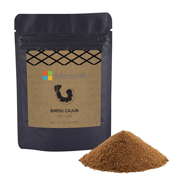 Customizable resealable packet filled with 1.5 oz. of Bayou cajun seasoning... from ASI 71685 Midnite Snax®