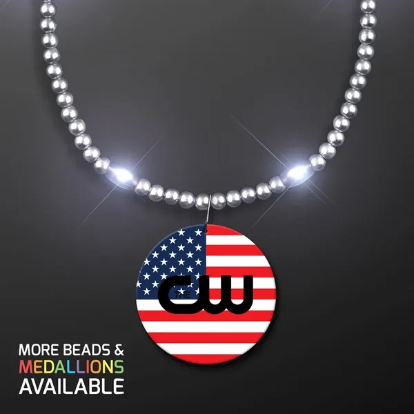 LED Necklace with American Flag Medallion... from ASI 34194 ALightPromos