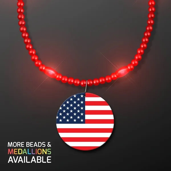 LED Necklace with American Flag Medallion... from ASI 34194 ALightPromos