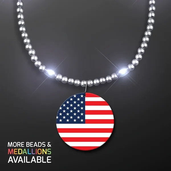 LED Necklace with American Flag Medallion... from ASI 34194 ALightPromos