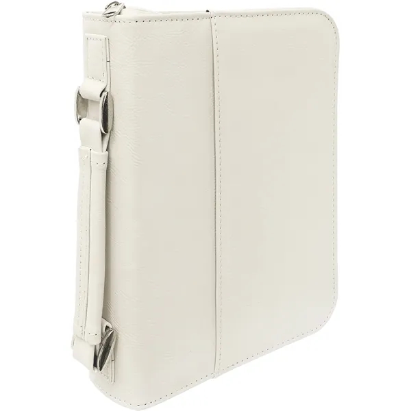 6 3/4" x 9 1/4" x 2" White PU leatherette zippered... from ASI 74601 Calico