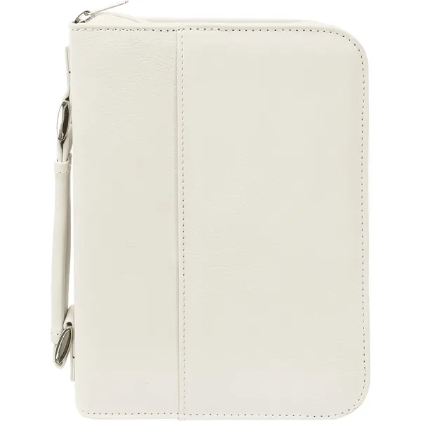 6 3/4" x 9 1/4" x 2" White PU leatherette zippered... from ASI 74601 Calico