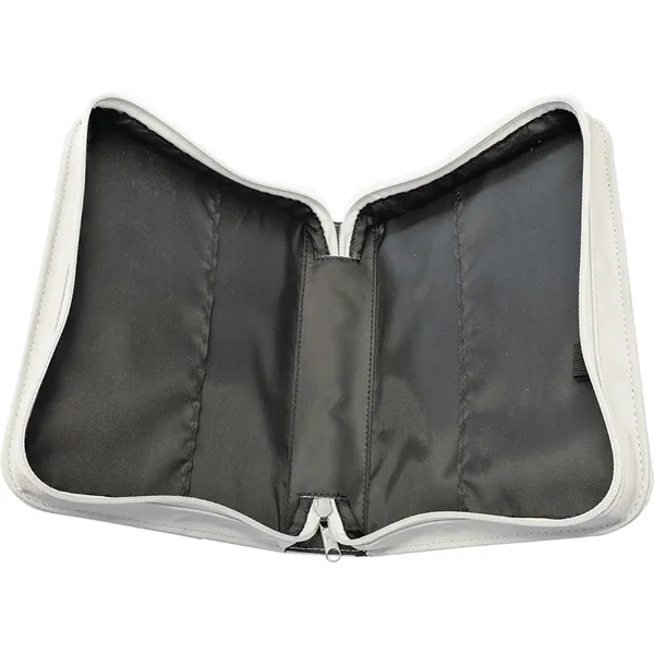 6 3/4" x 9 1/4" x 2" White PU leatherette zippered... from ASI 74601 Calico