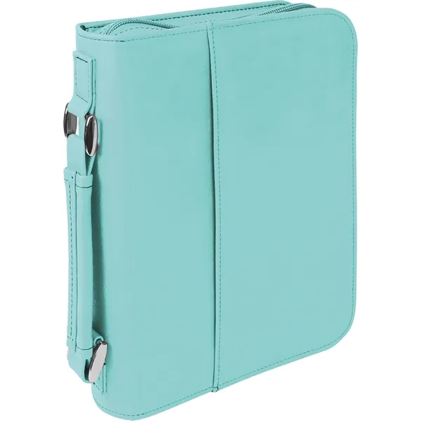 6 3/4" x 9 1/4" x 2" teal PU leatherette zippered... from ASI 74601 Calico
