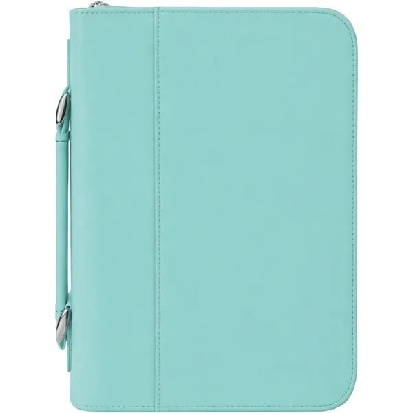 6 3/4" x 9 1/4" x 2" teal PU leatherette zippered... from ASI 74601 Calico