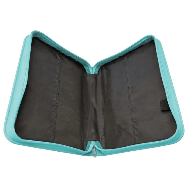 6 3/4" x 9 1/4" x 2" teal PU leatherette zippered... from ASI 74601 Calico