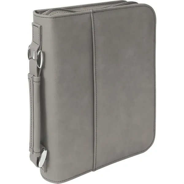 6 3/4" x 9 1/4" x 2" gray PU leatherette zippered... from ASI 74601 Calico