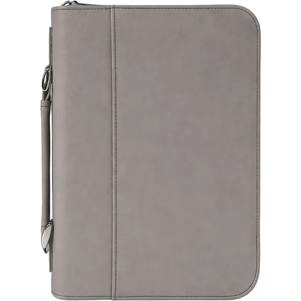 6 3/4" x 9 1/4" x 2" gray PU leatherette zippered... from ASI 74601 Calico