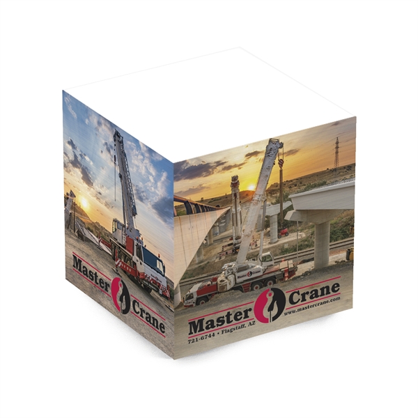 Non-adhesive memo cube with titanium white paper and 4-color process side... from ASI 56950 Gill Studios Inc / Gill-Line®