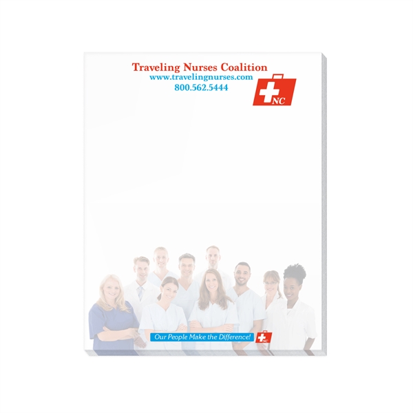 Standard 4" x 5" adhesive sticky note pad.  60 lb.... from ASI 56950 Gill Studios Inc / Gill-Line®