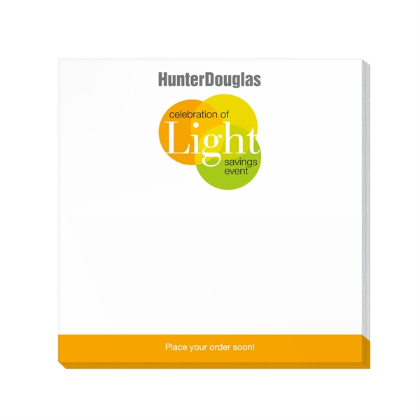 Standard 4" x 4" sticky note pad with twice the adhesive;... from ASI 56950 Gill Studios Inc / Gill-Line®