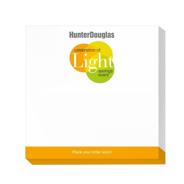 Standard 4" x 4" sticky note pad with twice the adhesive;... from ASI 56950 Gill Studios Inc / Gill-Line®