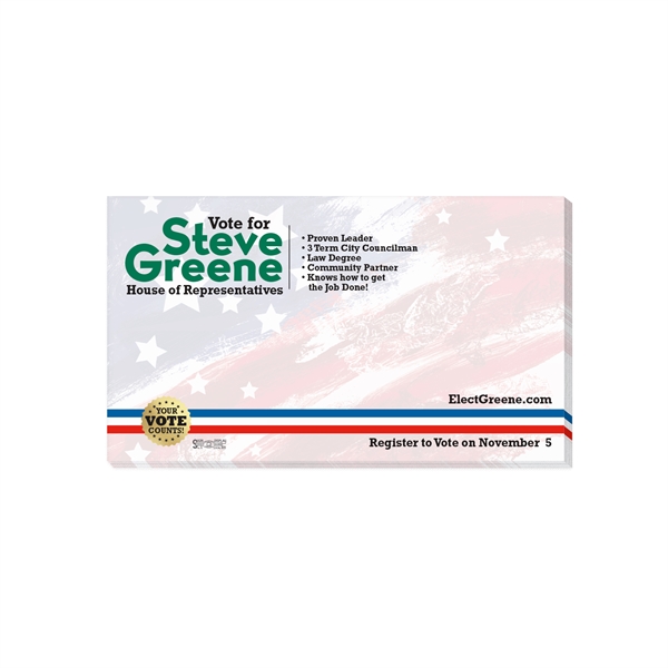 Standard 5" x 3" sticky note pad with twice the adhesive;... from ASI 56950 Gill Studios Inc / Gill-Line®