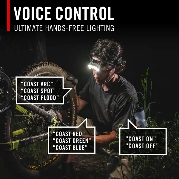 Item #RL35R COAST® Rechargeable Voice Controlled Headlamp