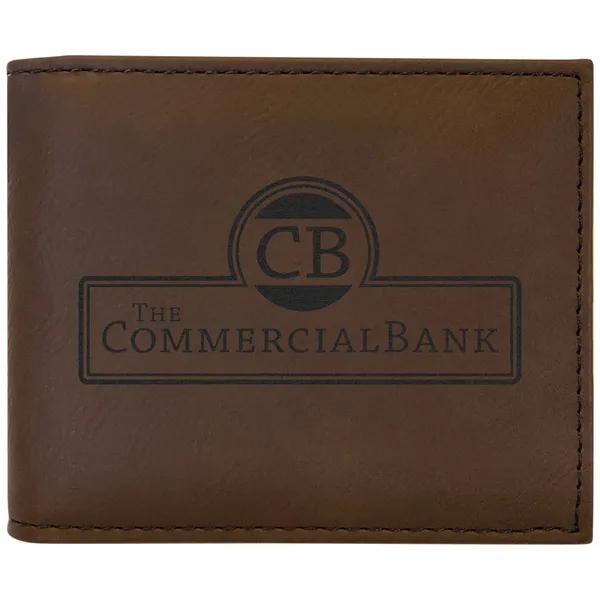 4 1/2" x 3 1/2" x 3/4" PU leatherette bifold wallet... from ASI 74601 Calico