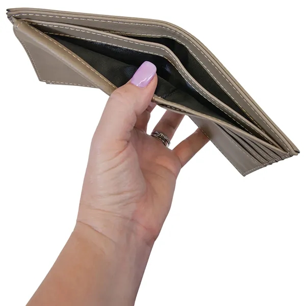 4 1/2" x 3 1/2" x 3/4" PU leatherette bifold wallet... from ASI 74601 Calico