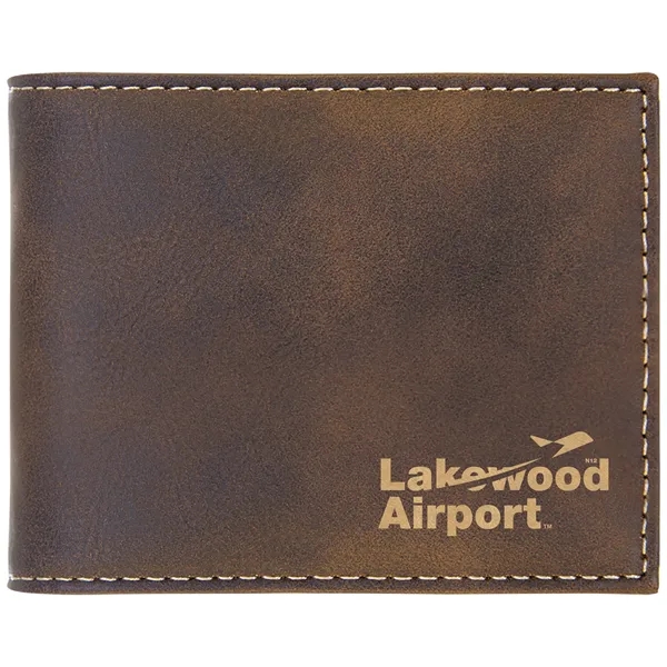 4 1/2" x 3 1/2" x 3/4" PU leatherette bifold wallet... from ASI 74601 Calico