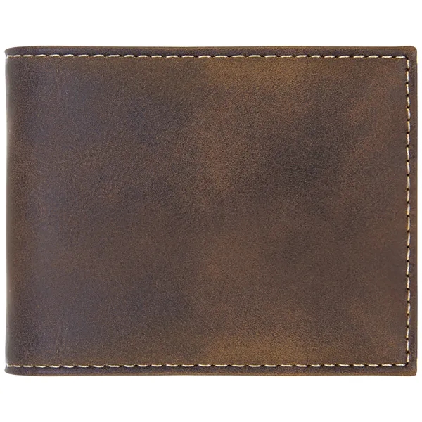 4 1/2" x 3 1/2" x 3/4" PU leatherette bifold wallet... from ASI 74601 Calico