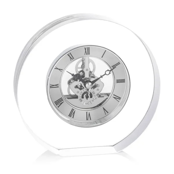 A striking optical crystal VividPrint™ clock featuring a beautifully exposed skeleton... from ASI 84592 St Regis Group / St Regis