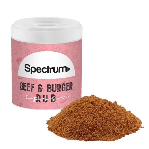 Customizable shaker filled with 1.1 oz. of Beef & burger seasoning... from ASI 71685 Midnite Snax®