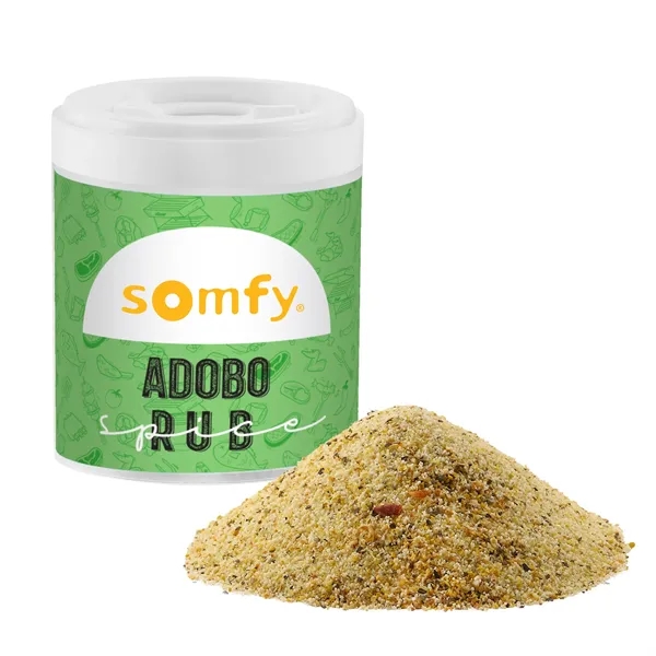 Customizable shaker filled with 1.5 oz. of Adobo all purpose seasoning... from ASI 71685 Midnite Snax®