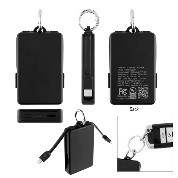 2,000 mAh UL Listed Power Bank Key Ring... from ASI 61125 Hit Promotional Products
