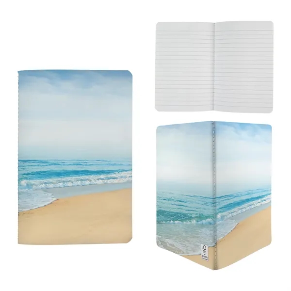 5" x 7" Seaside Sewn Paper Cover Notebook... from ASI 30208 A P Specialties / AP Specialties