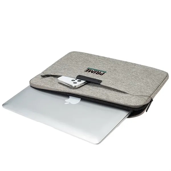 13" laptop sleeve made with recycled heather and metal zippers.... from ASI 39552 BEL Promo