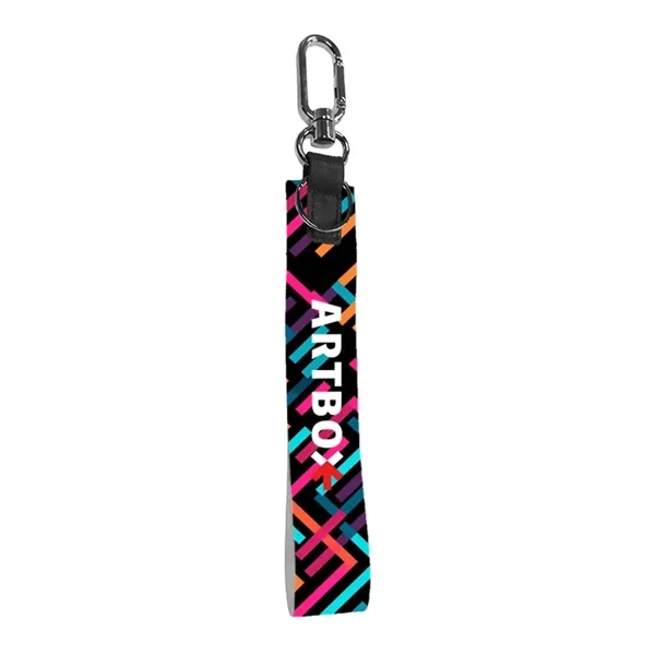 Full color sublimated wristlet keychain, promotional and reusable, custom printed and... from ASI 67557 LimeLight Ent