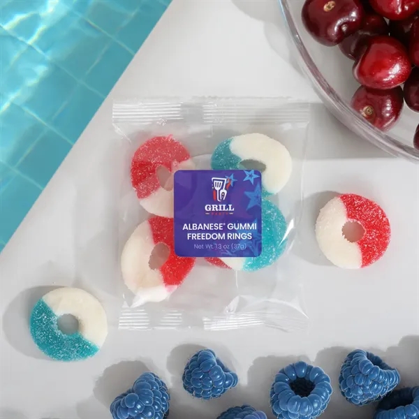 Red, white, and blue gummy rings in an individual 1.3 oz... from ASI 61966 HPG / SugarSpot
