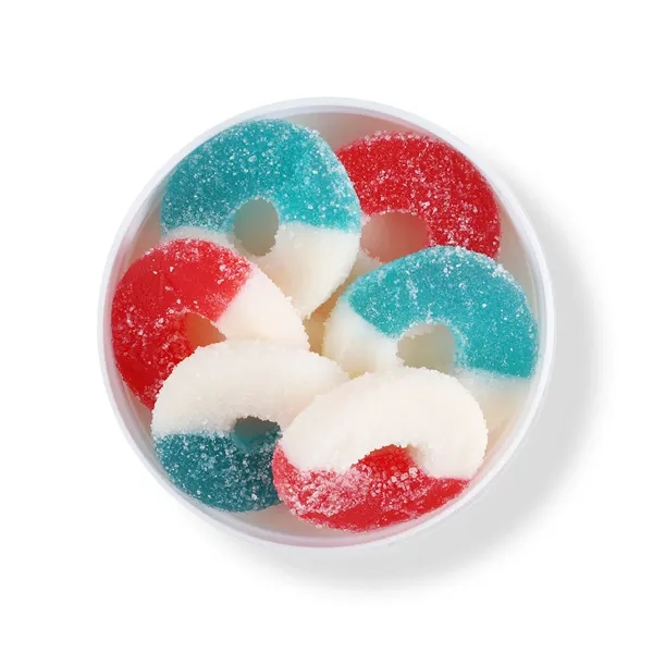 Red, white, and blue gummy rings in an individual 1.3 oz... from ASI 61966 HPG / SugarSpot