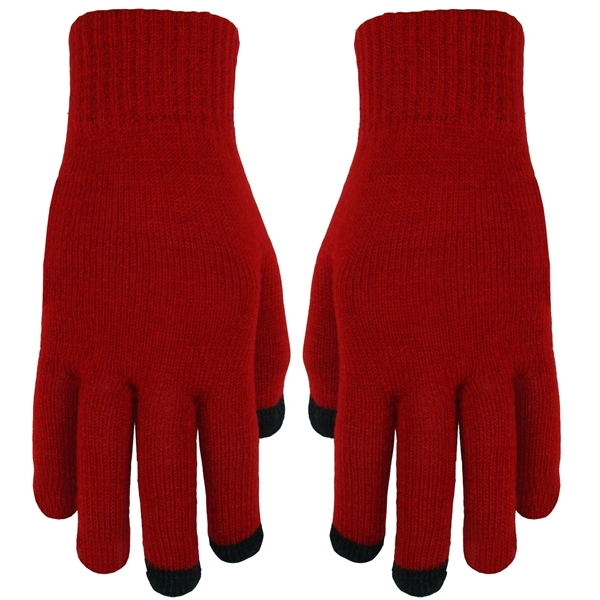 100% acrylic knit gloves featuring conducting fiber on three fingertips for... from ASI 90160 Suntex Industries