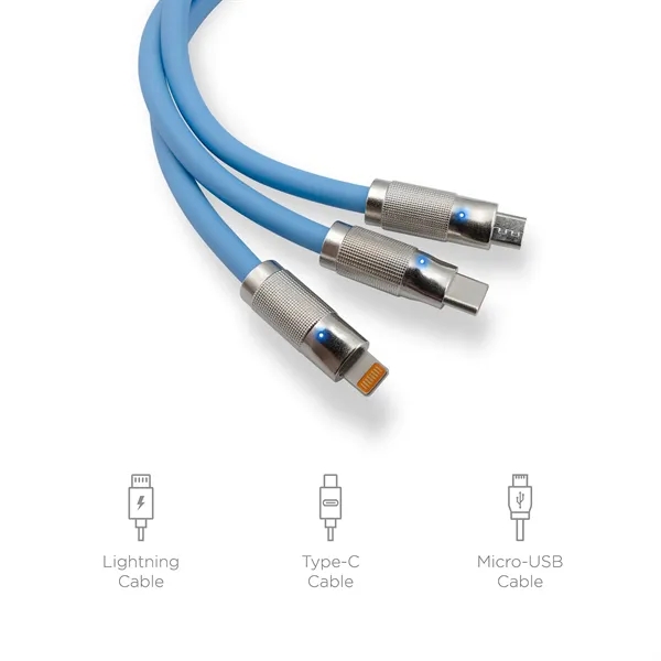 Item #ED118 Heavy Duty 5-in-1 Charging Cable with Interchangeable Tips