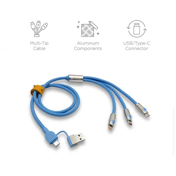 Item #ED118 Heavy Duty 5-in-1 Charging Cable with Interchangeable Tips