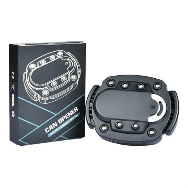 Adjustable handheld manual can and beer bottle opener with clear sticker... from ASI 37218 Athena Promo (tm)