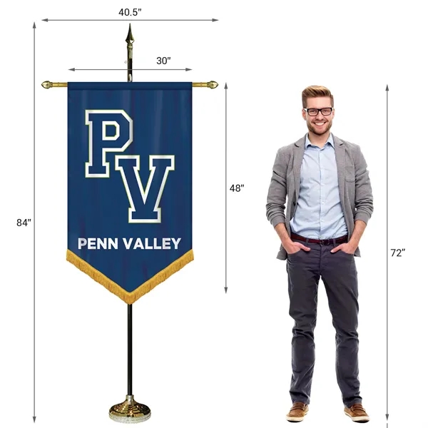 30" x 48" Premium Custom Digitally Printed Gonfalon V-Cut Banner with... from ASI 80228 Quinn