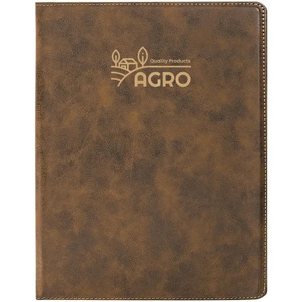 1.5" x 9.5" x 12" rustic gold PU leatherette portfolio with... from ASI 74601 Calico