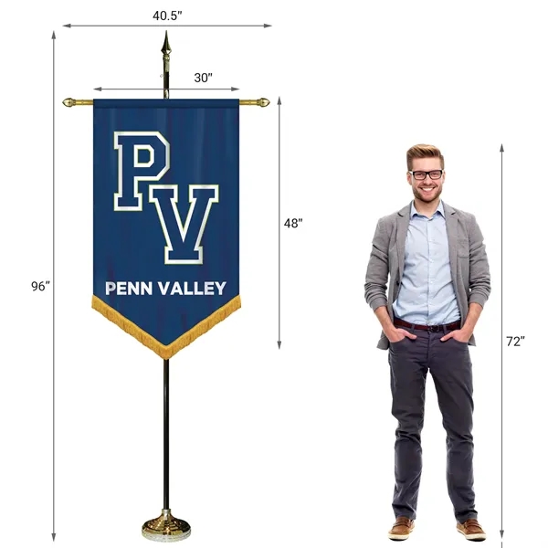 30" x 48" Premium Custom Digitally Printed Gonfalon V-Cut Banner with... from ASI 80228 Quinn