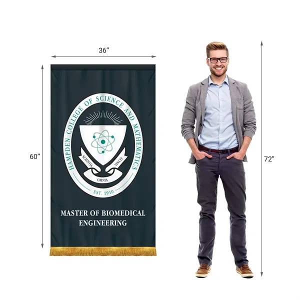 36" x 60" Premium Custom Digitally Printed Gonfalon Straight Cut Fringed... from ASI 80228 Quinn