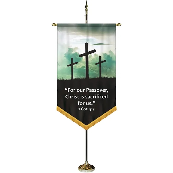 36" x 60" Premium Custom Digitally Printed Gonfalon V-Cut Banner with... from ASI 80228 Quinn