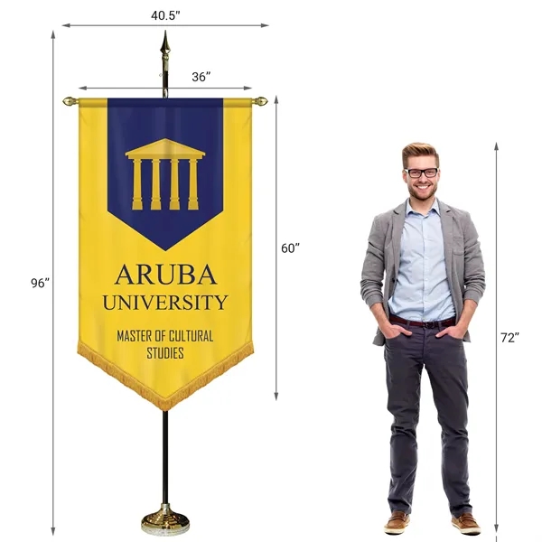 36" x 60" Premium Custom Digitally Printed Gonfalon V-Cut Banner with... from ASI 80228 Quinn