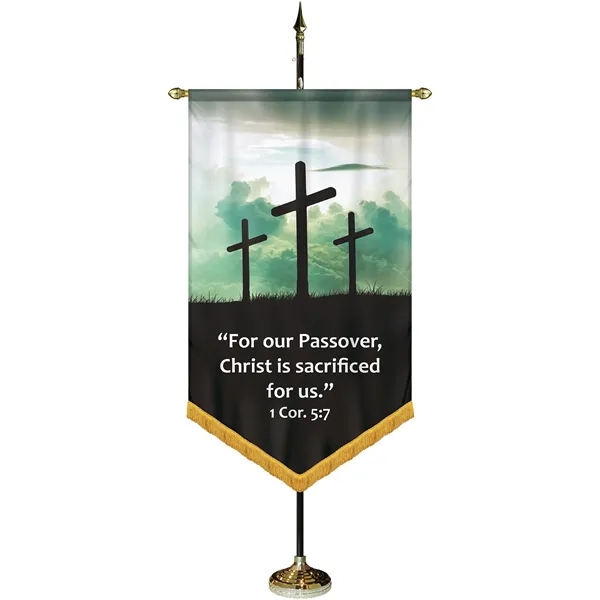 36" x 60" Premium Custom Digitally Printed Gonfalon V-Cut Banner with... from ASI 80228 Quinn