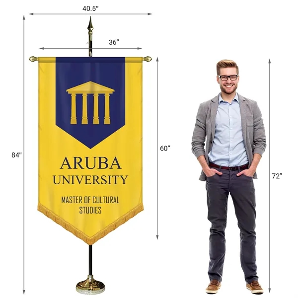 36" x 60" Premium Custom Digitally Printed Gonfalon V-Cut Banner with... from ASI 80228 Quinn