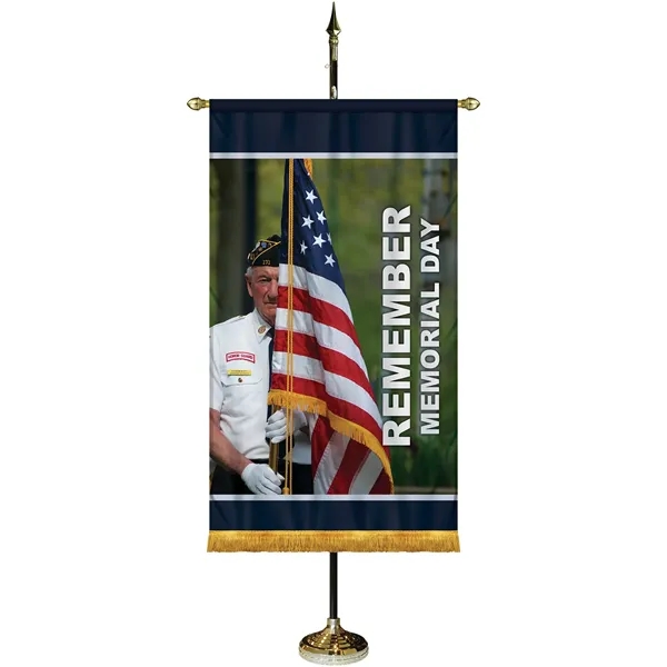 36" x 60" Premium Custom Digitally Printed Gonfalon Straight Cut Banner... from ASI 80228 Quinn