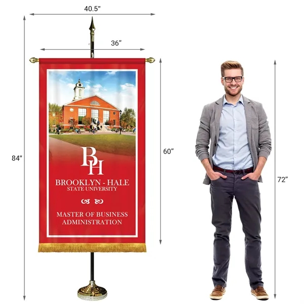 36" x 60" Premium Custom Digitally Printed Gonfalon Straight Cut Banner... from ASI 80228 Quinn