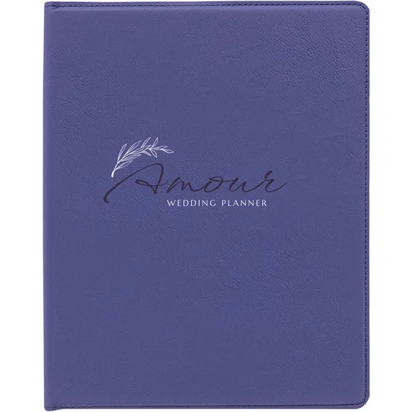 1.5" x 9.5" x 12" purple polyurethane leather portfolio with writing... from ASI 74601 Calico