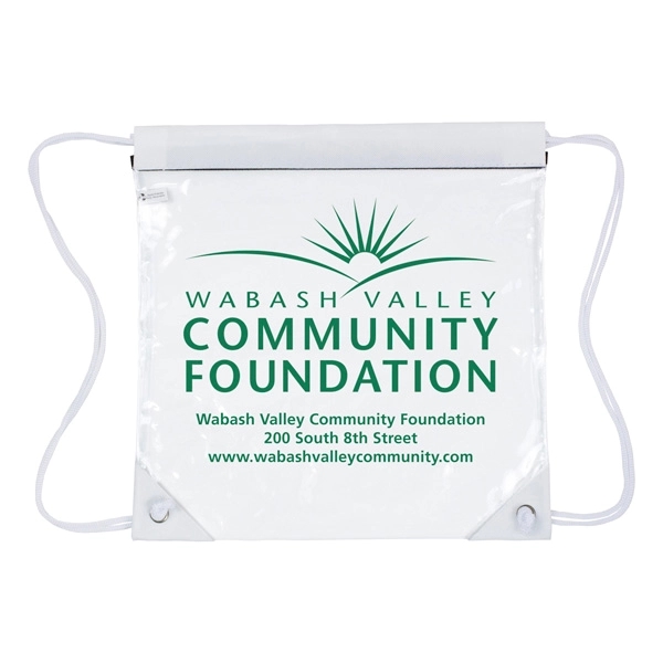 Stadium friendly clear vinyl backpack with cinch closure.... from ASI 62660 Innovation Line