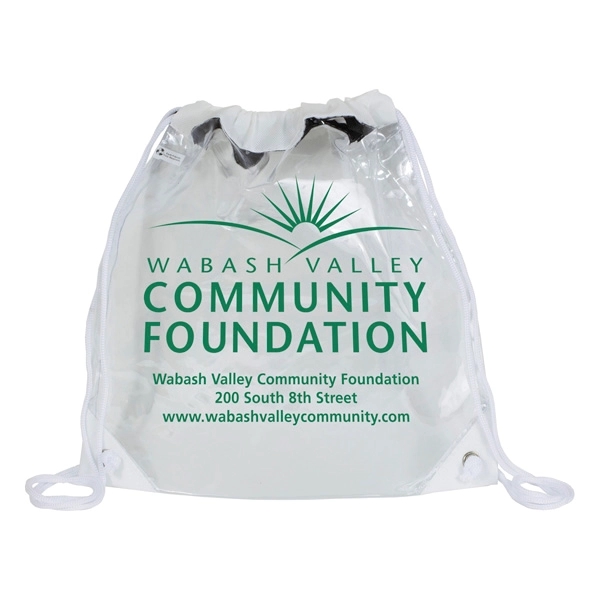 Stadium friendly clear vinyl backpack with cinch closure.... from ASI 62660 Innovation Line